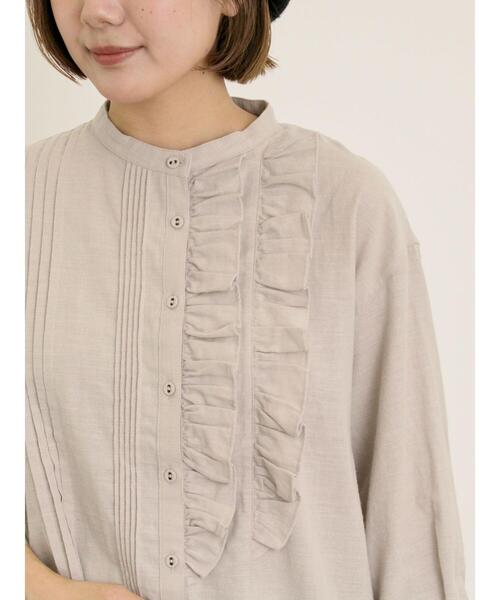 Samansa Mos2（サマンサ モスモス）の「フリルアシンメトリーブラウス（シャツ/ブラウス・レディース・ベージュ/レッド/ブラック/チャコールグレー・F）」の12枚目の写真