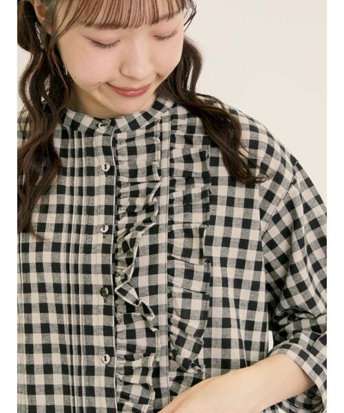 Samansa Mos2（サマンサ モスモス）の「フリルアシンメトリーブラウス（シャツ/ブラウス・レディース・ベージュ/レッド/ブラック/チャコールグレー・F）」の17枚目の写真