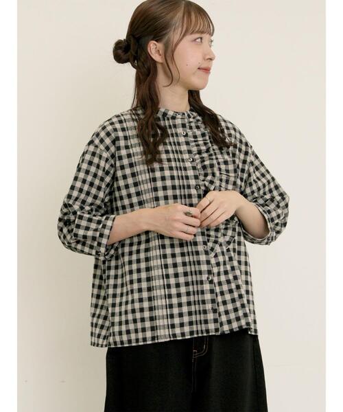 Samansa Mos2（サマンサ モスモス）の「フリルアシンメトリーブラウス（シャツ/ブラウス・レディース・ベージュ/レッド/ブラック/チャコールグレー・F）」の18枚目の写真