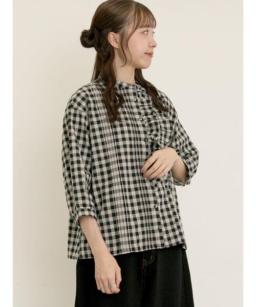 Samansa Mos2（サマンサ モスモス）の「フリルアシンメトリーブラウス（シャツ/ブラウス・レディース・ベージュ/レッド/ブラック/チャコールグレー・F）」の19枚目の写真