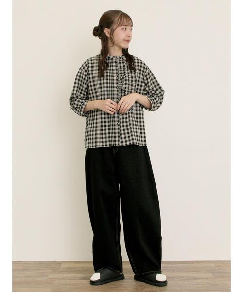 Samansa Mos2（サマンサ モスモス）の「フリルアシンメトリーブラウス（シャツ/ブラウス・レディース・ベージュ/レッド/ブラック/チャコールグレー・F）」の22枚目の写真