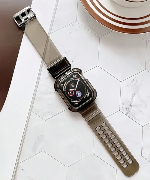 CALIFORNIA OUTFITTERS(カリフォルニア アウトフィッターズ)の「8B3 クリアスマートウォッチ Apple Watchバンド ケース一体型ベルト 38mm 40mm 41mm 42mm 44mm 45mm(デジタル腕時計・レディース・ブラック/クリア・38-41mm/42-45mm)」の12枚目の写真