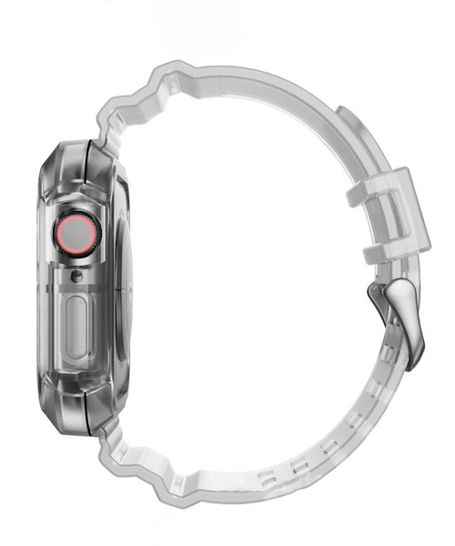 CALIFORNIA OUTFITTERS(カリフォルニア アウトフィッターズ)の「8B3 クリアスマートウォッチ Apple Watchバンド ケース一体型ベルト 38mm 40mm 41mm 42mm 44mm 45mm(デジタル腕時計・レディース・ブラック/クリア・38-41mm/42-45mm)」の4枚目の写真