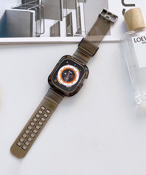 CALIFORNIA OUTFITTERS(カリフォルニア アウトフィッターズ)の「8B3 クリアスマートウォッチ Apple Watchバンド ケース一体型ベルト 38mm 40mm 41mm 42mm 44mm 45mm(デジタル腕時計・レディース・ブラック/クリア・38-41mm/42-45mm)」の17枚目の写真