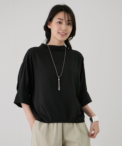 Jayro（ジャイロ）の「後ろZIP5分袖シャツ（シャツ/ブラウス・レディース・ダークブラウン/ブラック/ホワイト系その他・FREE）」の8枚目の写真