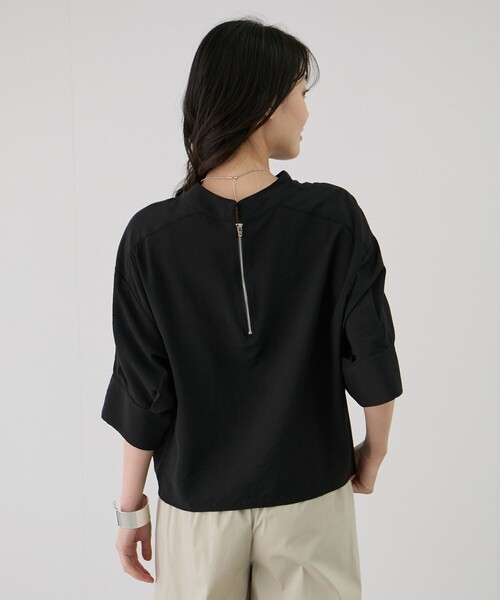 Jayro（ジャイロ）の「後ろZIP5分袖シャツ（シャツ/ブラウス・レディース・ダークブラウン/ブラック/ホワイト系その他・FREE）」の10枚目の写真