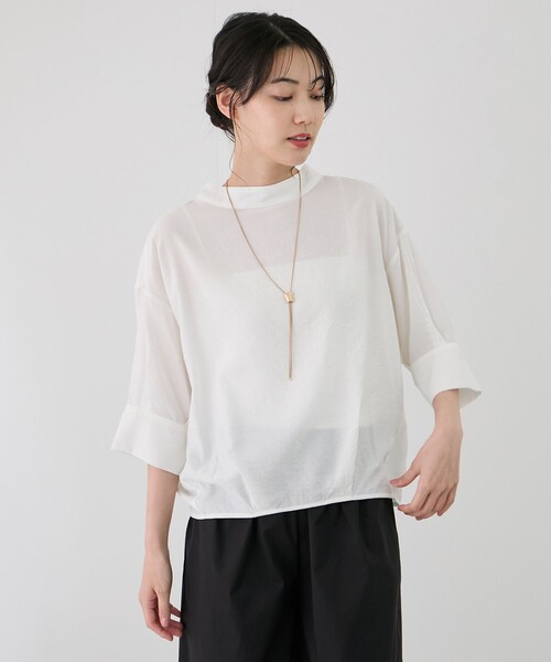 Jayro（ジャイロ）の「後ろZIP5分袖シャツ（シャツ/ブラウス・レディース・ダークブラウン/ブラック/ホワイト系その他・FREE）」の14枚目の写真