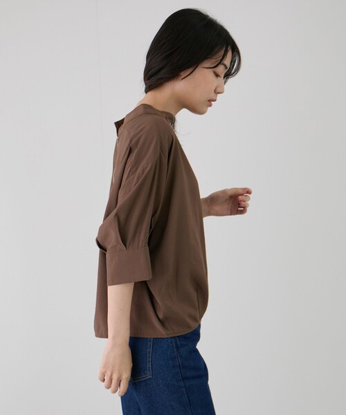 Jayro（ジャイロ）の「後ろZIP5分袖シャツ（シャツ/ブラウス・レディース・ダークブラウン/ブラック/ホワイト系その他・FREE）」の4枚目の写真