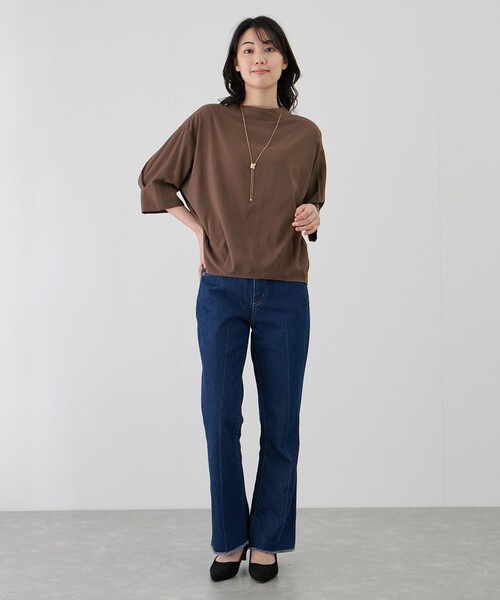 Jayro（ジャイロ）の「後ろZIP5分袖シャツ（シャツ/ブラウス・レディース・ダークブラウン/ブラック/ホワイト系その他・FREE）」の6枚目の写真