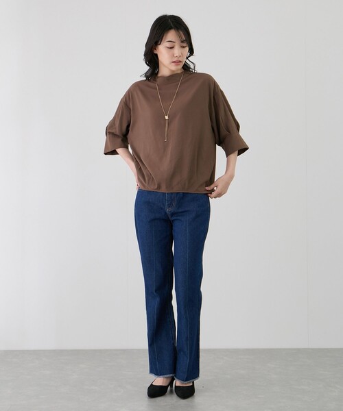 Jayro（ジャイロ）の「後ろZIP5分袖シャツ（シャツ/ブラウス・レディース・ダークブラウン/ブラック/ホワイト系その他・FREE）」の7枚目の写真