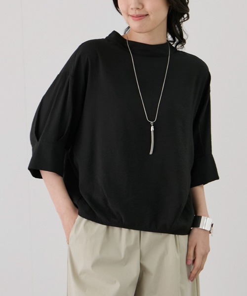 Jayro（ジャイロ）の「後ろZIP5分袖シャツ（シャツ/ブラウス・レディース・ダークブラウン/ブラック/ホワイト系その他・FREE）」の3枚目の写真