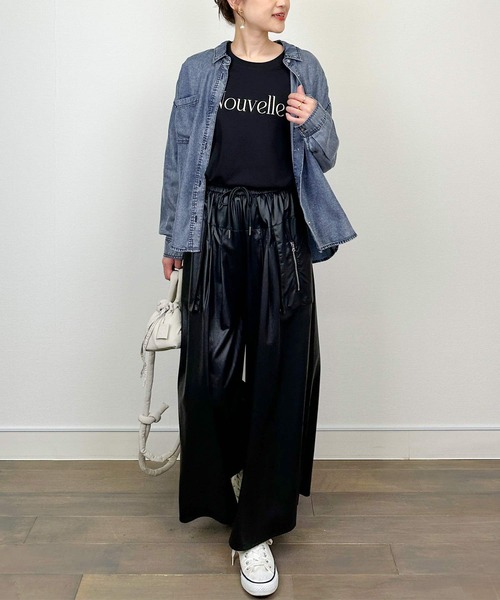 LUGIVA（ルギヴァ）の「【セットアップ可能】フェイクレザーガウチョパンツ（その他パンツ・レディース・ブラック・M）」の13枚目の写真