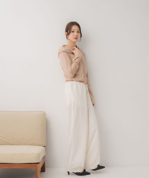 ems excite（エムズエキサイト）の「ラメ混ZIPパーカー（Tシャツ/カットソー・レディース・ブラック/オフホワイト/ピンク・FREE）」の7枚目の写真