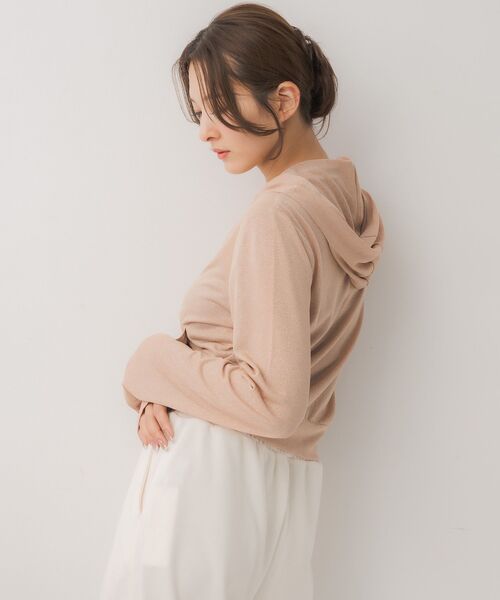 ems excite（エムズエキサイト）の「ラメ混ZIPパーカー（Tシャツ/カットソー・レディース・ブラック/オフホワイト/ピンク・FREE）」の13枚目の写真