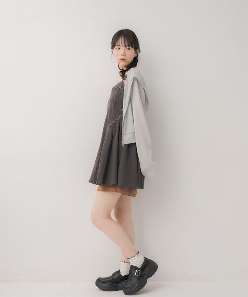 ems excite（エムズエキサイト）の「ラメ混ZIPパーカー（Tシャツ/カットソー・レディース・ブラック/オフホワイト/ピンク・FREE）」の16枚目の写真