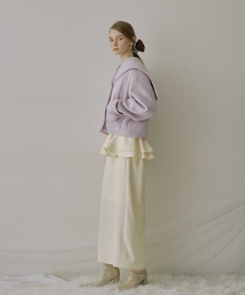 HEIREN】セーラーカラーウール調ショートコート（その他アウター