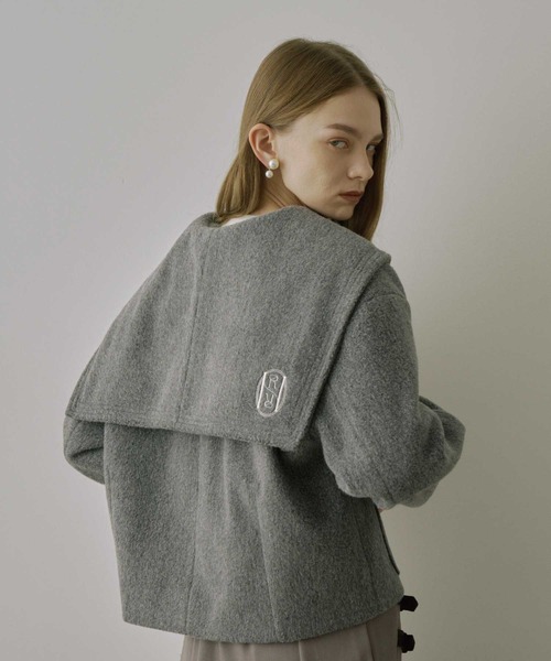 セール】【HEIREN】セーラーカラーウール調ショートコート（その他