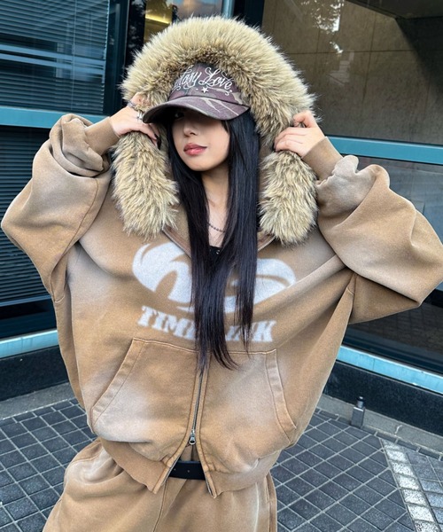 も*も様 A'GEM/9 エンジェル刺繍 グレー フルジップパーカー　ユニセック も*も様 A'GEM/9 エンジェル刺繍 グレー フルジップパーカー