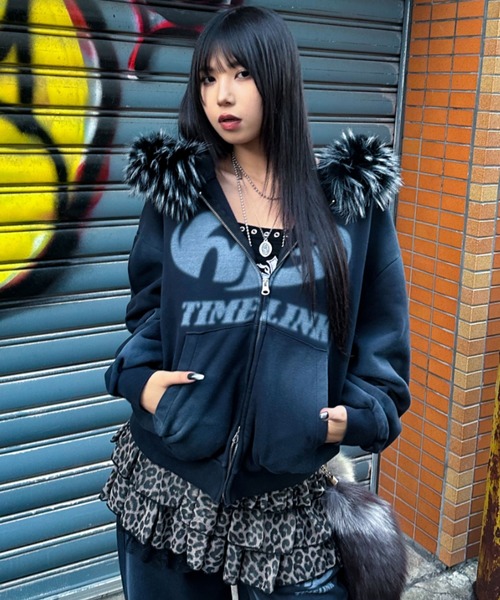 A'gem/9 XU スエット ジップ サブカル 地雷 モード ブラック 新入荷│パーカー│2page｜通常価格│A'GEM/9×.KOM【公式