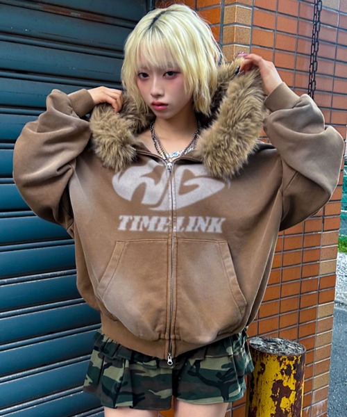 A'GEM/9 × .kom 『A'gem/エージェム』 ﾌｧｰ付加工ジップアップパーカー