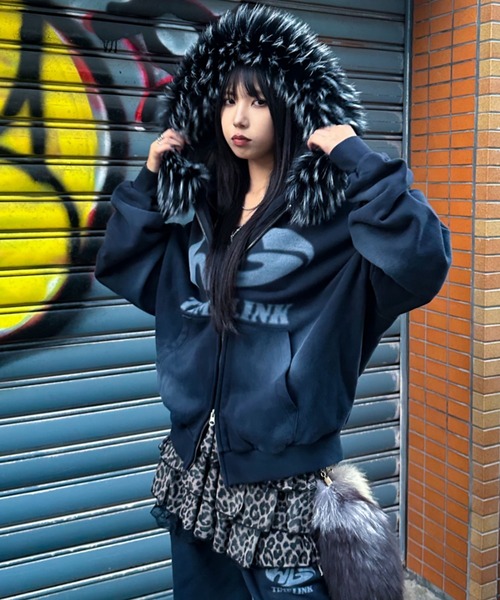 A'GEM/9 × .kom 『A'gem/エージェム』 ﾌｧｰ付加工ジップアップパーカー