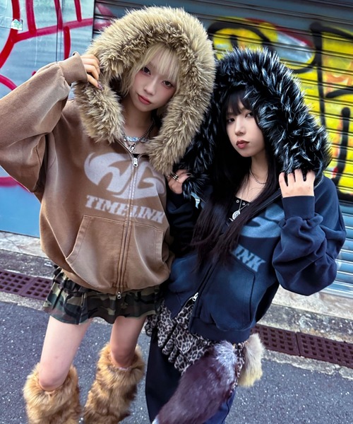 A'GEM/9 × .kom 『A'gem/エージェム』 ﾌｧｰ付加工ジップアップパーカー