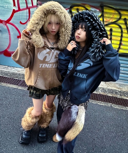 A'GEM/9 × .kom 『A'gem/エージェム』 ﾌｧｰ付加工ジップアップパーカー