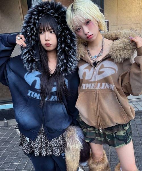 A'GEM/9 × .kom 『A'gem/エージェム』 ﾌｧｰ付加工ジップアップパーカー