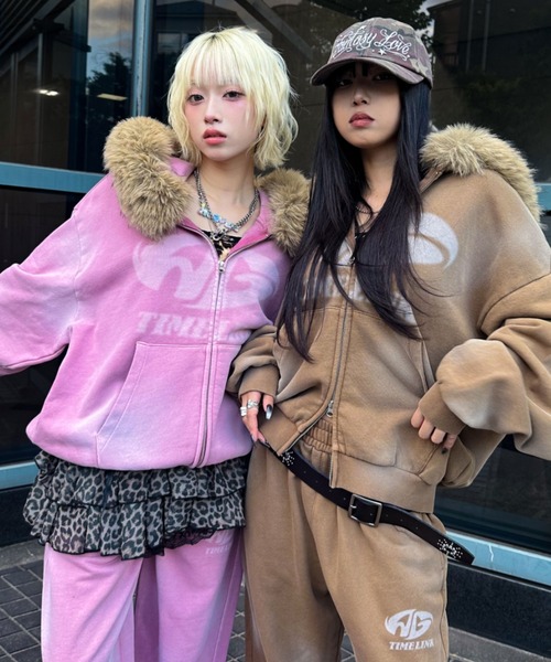 A'GEM/9 × .kom 『A'gem/エージェム』 ﾌｧｰ付加工ジップアップパーカー