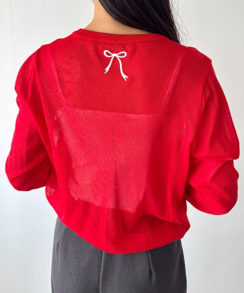 PATOU レッド 長袖カーディガン M PATOU レッド 長袖カーディガン M