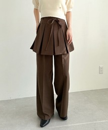 プリーツスカート付レイヤードスラックス