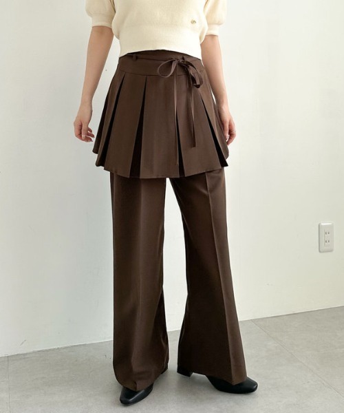 archives(アルシーヴ)の「プリーツスカート付レイヤードスラックス(その他パンツ・レディース・グレー/ブラウン・MEDIUM)」の5枚目の写真