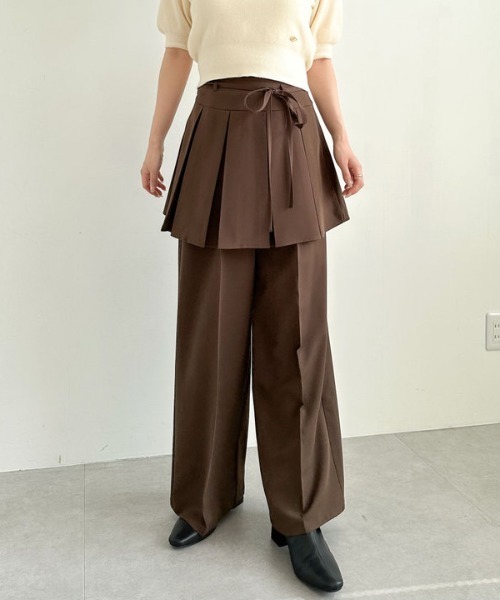 archives(アルシーヴ)の「プリーツスカート付レイヤードスラックス(その他パンツ・レディース・グレー/ブラウン・MEDIUM)」の6枚目の写真