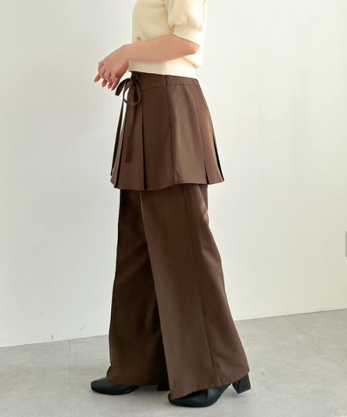 archives(アルシーヴ)の「プリーツスカート付レイヤードスラックス(その他パンツ・レディース・グレー/ブラウン・MEDIUM)」の7枚目の写真