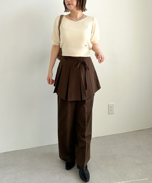 archives(アルシーヴ)の「プリーツスカート付レイヤードスラックス(その他パンツ・レディース・グレー/ブラウン・MEDIUM)」の9枚目の写真
