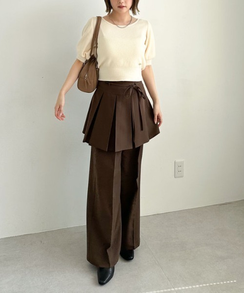 archives(アルシーヴ)の「プリーツスカート付レイヤードスラックス(その他パンツ・レディース・グレー/ブラウン・MEDIUM)」の10枚目の写真