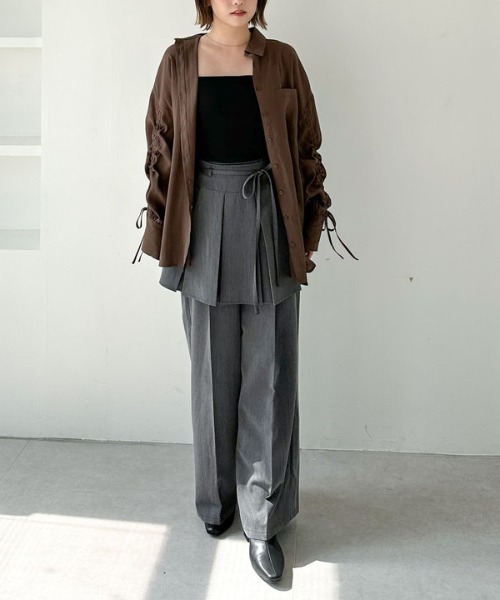 archives(アルシーヴ)の「プリーツスカート付レイヤードスラックス(その他パンツ・レディース・グレー/ブラウン・MEDIUM)」の22枚目の写真