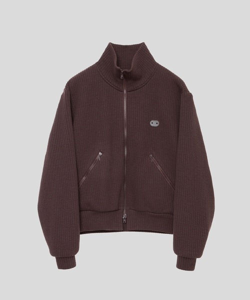 MATSUFUJI(マツフジ)の「Stripe Jacquard Stand Collar Jacket(ニット/セーター・メンズ・ブラウン・2/3)」の1枚目の写真