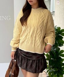 ケーブルニット」に該当するイエロー/黄色系のファッション通販