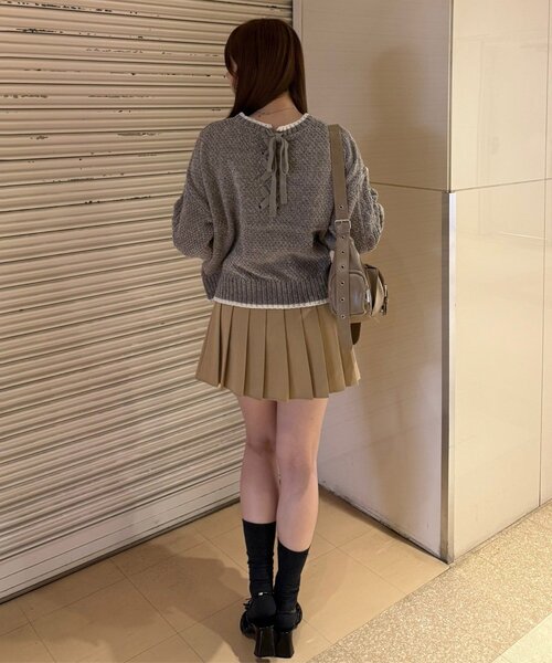 Another Branch olive des olive（アナザーブランチオリーブデオリーブ）の「ベロアモールケーブルプルオーバー（ニット/セーター・レディース・ラベンダー/イエロー/アイボリー/サックスブルー/グレー・FREE）」の19枚目の写真