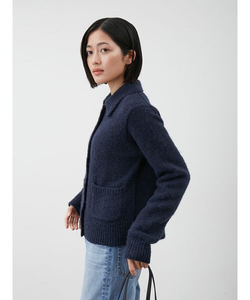 Mila Owen（ミラオーウェン）の「ビジューボタンシャギーポロニットカーディガン（カーディガン/ボレロ・レディース・イエロー/グレー/ネイビー・1/0）」の13枚目の写真