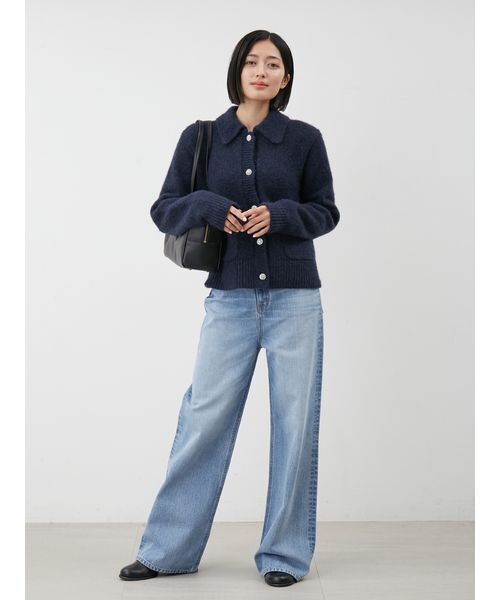 Mila Owen（ミラオーウェン）の「ビジューボタンシャギーポロニットカーディガン（カーディガン/ボレロ・レディース・イエロー/グレー/ネイビー・1/0）」の15枚目の写真