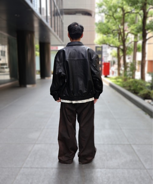 many men many mind(メニーメンメニーマインド)の「many men many mind /ラムレザー ボンバージャケット(ブルゾン・メンズ・ブラック・MEDIUM/LARGE/SMALL)」の16枚目の写真