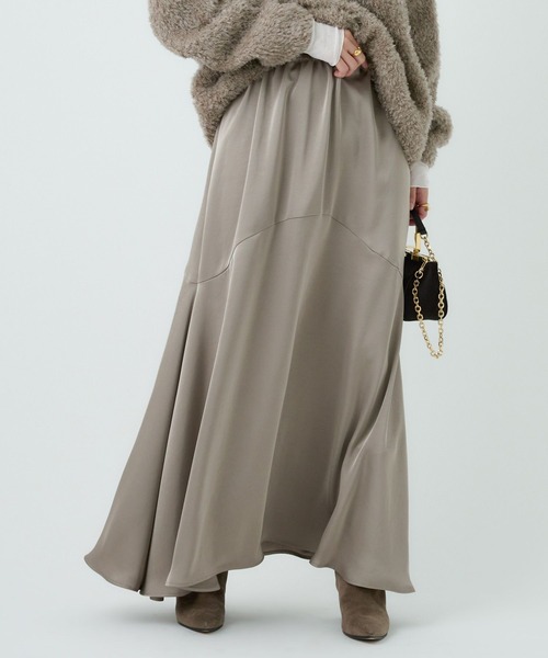 Chaos カオス　アースサテンスカート　モカ　ベージュ Chaos(カオス)/ アースサテンスカート（スカート）｜Chaos