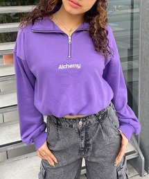 キョウホ50s60s〜扇コンマーハーフジッププルオーバー　ツートンパープル キョウホ様専用50s60s〜扇コンマーハーフジッププルオーバー