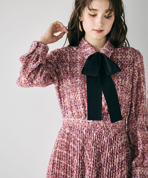 ツィードプリントワンピース（ワンピース）｜Audie a Muses（オーディ