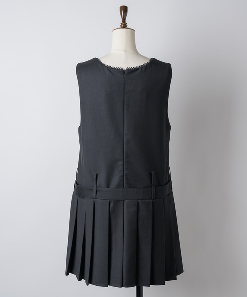 thinkto】プリーツベルトジャンパースカート（ジャンパースカート