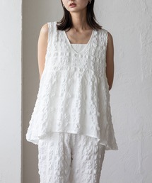 No Rule No Line（ノール－ルノーライン）の「Vネックノースリーブペプラムトップス セレモニー オケージョン 結婚式 セットアップ対応 カセットスタイル対応(別売り)（ベスト）」