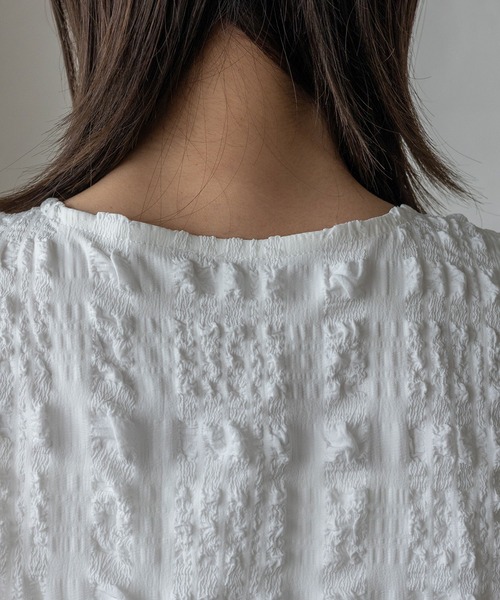 No Rule No Line（ノール－ルノーライン）の「Vネックノースリーブペプラムトップス セレモニー オケージョン 結婚式 セットアップ対応 カセットスタイル対応(別売り)（ベスト・レディース・ホワイト/ブラック・FREE）」の19枚目の写真