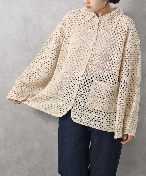 Bleu Bleuet(ブルーブルーエ)の「【ZOZO限定】クロシェシャツカラートップス(カーディガン/ボレロ・レディース・ホワイト系その他/A・FREE)」の17枚目の写真